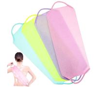IWOWHERO 4pcs Exfoliating Back Washcloth Set Stretchable Back Scrubber Towels for Body Dead Skin Removal Multi-color Exfoliating Tool for Shower Bath Care