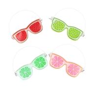 IWOWHERO 4pcs Fruit Style Gel Eye Masks Cooling Cold Compress for Eyes Reusable Soothing Pads for Sleeping and Fatigue Relief