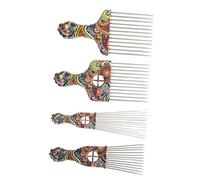 IWOWHERO 4pcs Hair Lift Combs Detangling Tool for Curly Straight Hair for Wig Braid Styling Comfortable Grip for Men Women for DIY Hairstyles