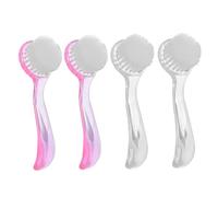 IWOWHERO 4Pcs Long Handle Nail Brush Fingernail Cleaner with Comfortable Grip Moderate Hard Bristles for Nail Scrubbing for Daily Use and Sharing Transparent