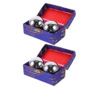 IWOWHERO 4pcs Massage Balls for Hands Chinese Medicine Balls Relaxation Silver