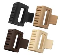 IWOWHERO 4pcs Matte Claw Hair Clips for Women Thick and Thin Hair Resin Jaw Clips for Secure Styling Minimalist Neutral Colors Black Dark Light