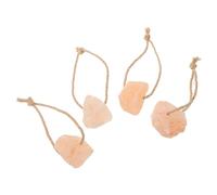 IWOWHERO 4pcs Natural Salt Blocks Pendant for Small Pets and Rabbits, Easy to Suspend Supplement Salt Licking Brick for Plant-eating Animals, Farmhouse Treat