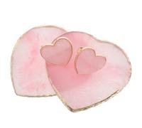 IWOWHERO 4pcs Resin Nail Art Palettes Heart-shaped Board Palette Portable Nail Mixing for DIY Design and Makeup Display