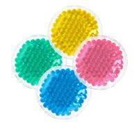 IWOWHERO 4pcs Reusable Ice Packs for Eyes and Face Round Hot and Cold Therapy Packs Portable Relief for Fatigue and Injuries Vibrant Blue Green Pink Yellow Colors Easy to Use and Carry
