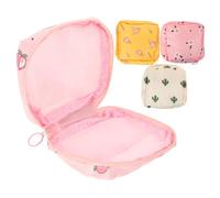 IWOWHERO 4pcs Sanitary Napkin Storage Bag for Reusable Menstrual Pads Pouch Small Bag Portable Decorative Period Pouch