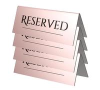 IWOWHERO 4pcs Seat Plate Chairs Dining Room Table Dining Table Reserved Chair Signs Reserved Signs Wedding Place Card Welcome Plaque Acrylic Rose Gold