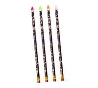 IWOWHERO 4pcs Self-adhesive Nail Art Pens with Wax Tips for DIY Manicure Rhinestone Picker Tools in Yellow White Rose Red Fluorescent Green Lightweight Gem Dotting for Salon and Home Use