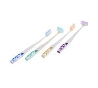 IWOWHERO 4pcs Shape Training Toothbrush Soft Bristles Rotating Tooth Brush for Sensitive Gums Efficient Gentle Cleaning Family Oral Care