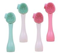 IWOWHERO 4pcs Silicone Face Brush for Deep Cleansing Exfoliation with Color Options for Sensitive Skin Blackhead Removal Makeup Remover Facial Massage Tool