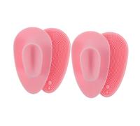 IWOWHERO 4Pcs Silicone Face Cleansing Brush for Women Exfoliating Facial Scrubber Gloves with Dual-sided Soft and Firm Bristles Portable Makeup Removal and Deep Skin Cleaning Tools