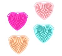 IWOWHERO 4pcs Silicone Face Cleansing Brush Manual Facial Scrubber Double-sided Massage Brush for Deep Pore Cleaning and Skin Care Portable for Home and Travel