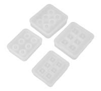 IWOWHERO 4Pcs Silicone Resin Sphere and Square Bead Casting Molds with Hole 12Mm 16Mm for DIY Jewelry Making Earrings Pendants Bracelets Necklace Crafting