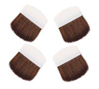IWOWHERO 4pcs Small Makeup Brush for Women Precision Blush Powder Highlighter Brushes with Comfortable White Handle Mini Face Cosmetic Tools for Nose Shadow and Loose Powder Application