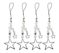 IWOWHERO 4pcs Star Phone Charm Strap Lightweight Mobile Pendant Accessories for Women Flexible Keychain and Wrist Lanyard Decoration Protective -lost Design for Bags Cameras