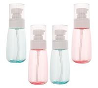 IWOWHERO 4pcs U-shaped Travel Cosmetic Bottles Portable Empty Shampoo Lotion Containers for Toiletries with Sealing Material for Daily Use Random Color