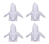 IWOWHERO 4pcs White Cotton Cloth Napkins Set, Washable and Thickened Table Cloth Napkins with Hemstitched Edges, for Hotel and Party Use, Premium Folding Serviettes