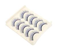 IWOWHERO 5 Pairs Blue Rhinestone Stage False Eyelashes Thick Dramatic Costume Lashes for Dance Cosplay Parties