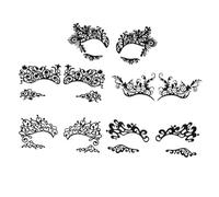 IWOWHERO 5 Pairs Hollow Eye Lace Stickers Eyeliner Decals for Cosplay Festival Face Makeup Dramatic Eyeliner Stickers for Masquerade Balls Halloween Concerts Random Styles