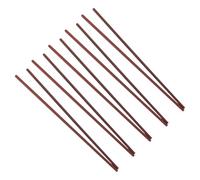 IWOWHERO 5 Pairs Red Sandalwood Japanese Saibashi Cooking Chopsticks Extra Long Non-Slip Wooden Sticks for Hotpot Frying Noodles Reusable Kitchen Utensils for Home Office Outdoor Use