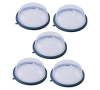 IWOWHERO 5 Pcs Dark Blue Silicone Food Insulation Covers for Bowls Oil- Splash-resistant Microwave Dish Covers with Strong Edge Seal Fresh-keeping for Vegetables Fruits and Leftovers
