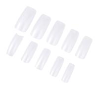 IWOWHERO 500pcs Transparent Full Cover False Nail Tips Natural Clear Fake Nails for DIY Material Easy to Shape and Paint Suitable for Home and Professional Use