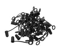 IWOWHERO 50Pcs Black Silicone Hooded Pour Spout Dust Caps with Loop for Wine Oil Vinegar Bottles, Anti-Drop Beverage Bottle Pourer Covers Suitable for Kitchen and Bar Use