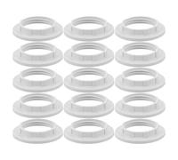 IWOWHERO 50Pcs E12/E14 Plastic Lamp Shade Collar Rings with Full Threaded Outer Ring 32/33Mm Lamp Socket Retaining White for Ceiling and Wall Light Fixtures