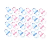 IWOWHERO 50pcs Mini Acrylic Pacifiers Gender Neutral Shower Favors Lightweight Blue Charms for Newborn Baptism Shower and Gender Reveal Decorations