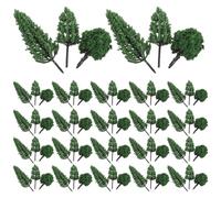 IWOWHERO 50Pcs Miniature Model Trees for Railway Scenery, Realistic Plastic Simulated Plants for DIY Sand Tray and Village Landscape Decoration, Architecture Model Material