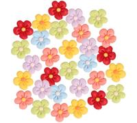 IWOWHERO 50pcs Resin Flower DIY Charms for Phone Case Decoration, Miniature Five-petal Floral Ornaments for Jewelry Making and Phone Cover Accessories, Random Mixed Styles