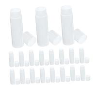 IWOWHERO 50pcs Transparent Empty Lip Balm Tubes with Caps White PP Lipstick Containers for DIY Lip Balm Refillable for Easy Application and Travel Use