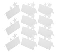 IWOWHERO 50pcs White Star Hollow Cut Blank Greeting Cards for Holiday Parties Wedding Invitations DIY Craft Tiny Note Cards with Envelopes
