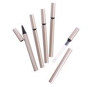 IWOWHERO 5pcs 1ml Refillable Eyeliner Pen Tubes in Golden Plastic Material for Storing Nail Oil and Eyeliner, for Markets and Cosmetic Wholesalers