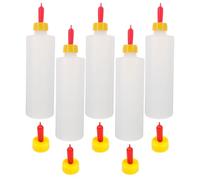 IWOWHERO 5pcs 400Ml Lamb Feeding Bottles with 6.2X3Cm Long Teats, Goat Milk Bottle Feeder Set for Small Animals, Livestock Nursing Supplies for Calves, Puppies, and Farm Use