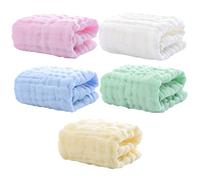 IWOWHERO 5pcs Boy Girl Burp Cloths Cotton Muslin Towel Hooded Towel Saliva Newborn Cotton Wipes Bath Shower