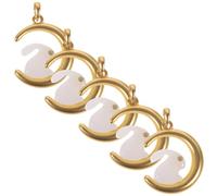 IWOWHERO 5pcs Bunny Charms for DIY Jewelry Making, Crystal Rabbit Pendants for Bracelets, Necklaces, Earrings, Decorative DIY Accessories for Easter and Craft Projects