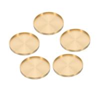 IWOWHERO 5pcs Copper Cup Coasters Set for Tea Cups and Saucers Featuring Easy to Wash and Long-term Use for Homes and Yoga Rooms