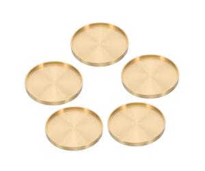 IWOWHERO 5pcs Copper Cup Coasters Set for Tea Cups and Saucers Featuring Easy to Wash and Long-term Use for Homes and Yoga Rooms