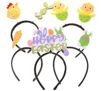 IWOWHERO 5Pcs Easter Cartoon Headband Set for Bunny Chick Eggshell Designs Party Hair Hoops Easter Hair Accessories Festival Decor