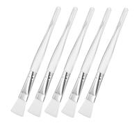 IWOWHERO 5pcs Facial Mask Applicator Brushes Soft Flexible Bristles Transparent Handle Easy to Use for Even Application of Mud and Cream Masks Skincare Tool for Home Beauty Care