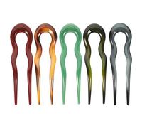IWOWHERO 5pcs Large U Shaped Hair Pins Vintage Chinese Ancient Style Plastic Chignon Fork Pins for Brides Wedding Party Updo Hair Accessories