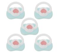 IWOWHERO 5pcs Light Blue Glossy Resin Charms for DIY Crafting Miniature Adornments Phone Case Accessories Hair Clip Decorations