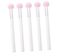 IWOWHERO 5Pcs Pink Foundation Sponges with White Handles Soft Nbr Latex Makeup Puff Applicators for Women Washable Concealer Blending Tools for Face Powder and Liquid Cosmetics