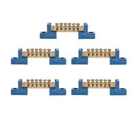 IWOWHERO 5pcs Positions Brass Terminal Bus Bar Multi Positions Terminal Block Screw Wire Connector for Power Distribution Boxes and Electrical Equipment