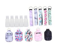 IWOWHERO 5Pcs Refillable Travel Hand Bottle with Wrist Lanyard and Bottle Cover Portable Liquid Container for Essential Oils Perfume Cosmetics Suitable for Backpacks and Handbags and Easy