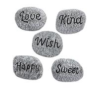 IWOWHERO 5pcs Resin Mini Bonsai Stone Figurines Decorative Pebbles for Flowerpots Aquarium Garden Landscape Rocks Small Reusable Aquarium Gravel for Fish Tank and Vase Decor