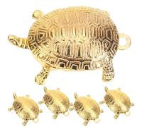 IWOWHERO 5pcs Retro Brass Turtle Keychain Charms Set, Small Long Life Turtle Pendant Jewelry Craft Accessories for Bag Backpack, Lucky Feng Shui Keyring Decorations