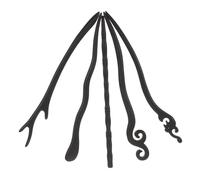 IWOWHERO 5PCS Retro Minimalist Black Ebony Wooden Hair Sticks Set for Women Handmade Traditional Chinese Hairpins for Updo Chignon, Bridal, Hanfu Costume and Ceremony Accessories