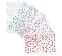 IWOWHERO 5Pcs Self-Adhesive Face Rhinestone Stickers Star Heart Design with Silver Ab, Pink, Purple, Red, Blue Colors for Festival Makeup, Stage Performance, and DIY Face Jewels